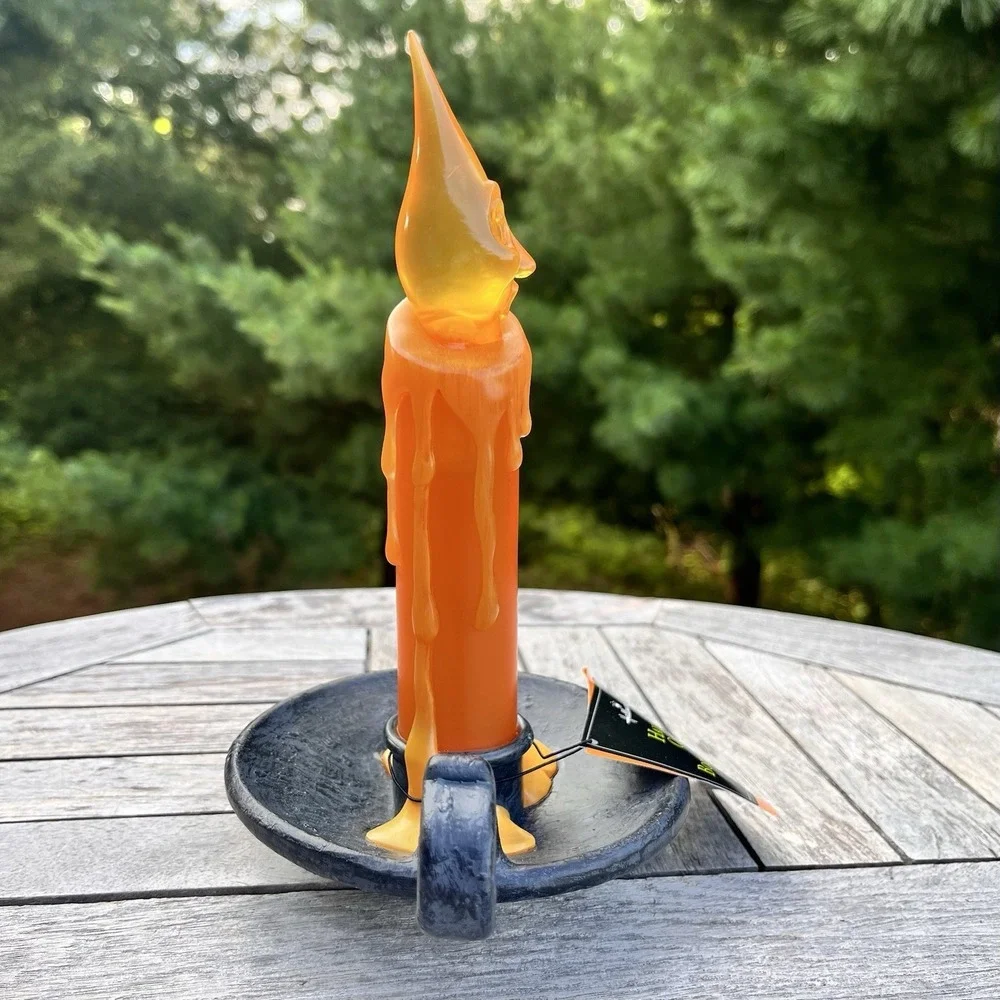 Hallmark Halloween Haunted Candle Spooky Ghost Face Flickering Light Battery